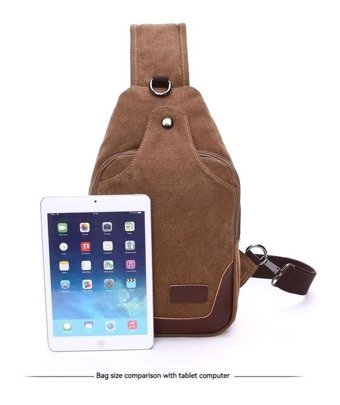 Zuolunduo Moda Kanvas Çapraz Askı Kahverengi Erkek Sırt Çantası