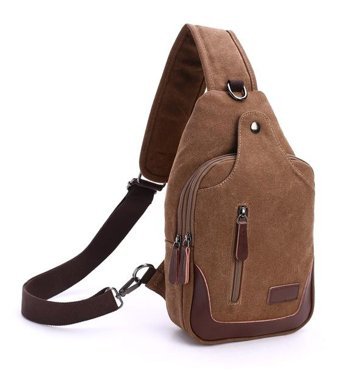 Zuolunduo Moda Kanvas Çapraz Askı Kahverengi Erkek Sırt Çantası