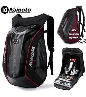 Mj Moto Mjb01 Karbon Fiber Su Geçirmez Siyah Erkek Sırt Çantası - Yeşil