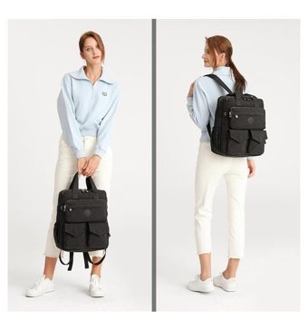 Smart Bags Büyük Boy Krinkıl Kumaş 1175 Siyah Kadın Sırt Çantası