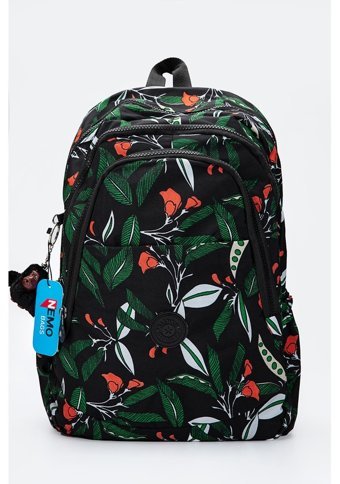 Nemo Bags Desenli Krinkıl Su Geçirmez Yeşil Kadın Sırt Çantası