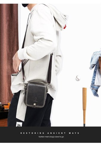 Bull Captan Günlük Crossbody Kahverengi Erkek Sırt Çantası - Sarı