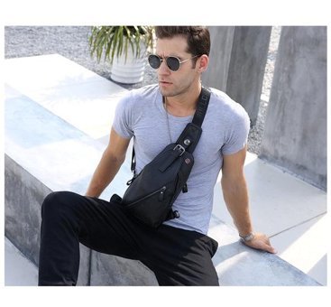 Bull Captan Şık Su Geçirmez Crossbody Kahverengi Erkek Sırt Çantası