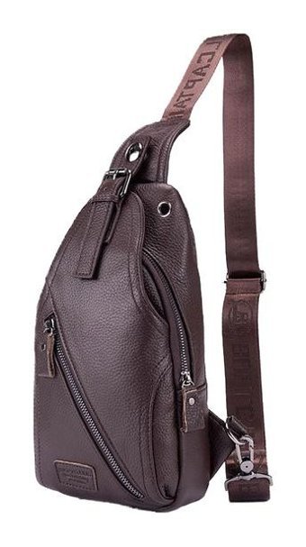 Bull Captan Şık Su Geçirmez Crossbody Kahverengi Erkek Sırt Çantası