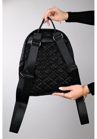 Luvi Shoes Santıago Siyah Baskılı Kadın Sırt Çantası