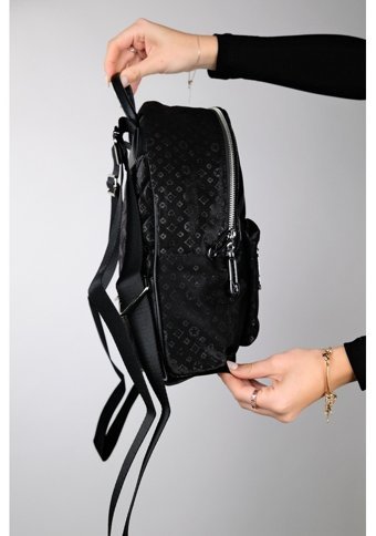 Luvi Shoes Santıago Siyah Baskılı Kadın Sırt Çantası
