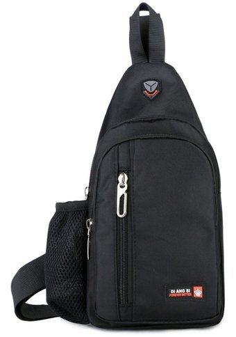 Generic Kamisnow Oxford Su Geçirmez Açık Seyahat Crossbody Siyah Erkek Sırt Çantası