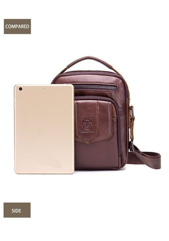 Bull Captan Retro Crossbody Kahverengi Erkek Sırt Çantası - Sarı