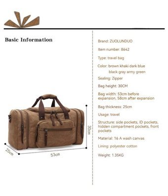 Zuolunduo Büyük Kapasiteli Crossbody Koyu Mavi Erkek Sırt Çantası