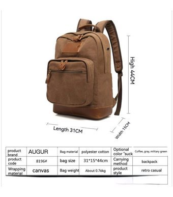 Augur 8196 Gündelik Gri Erkek Sırt Çantası