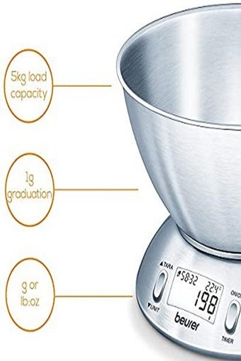 Beurer Ks 54 Dijital Hazneli 5 kg Mutfak Tartısı