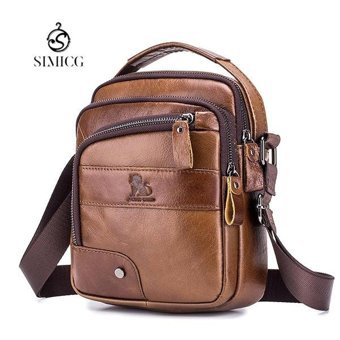 Sımıcg Deri Crossbody Kahverengi Erkek Sırt Çantası