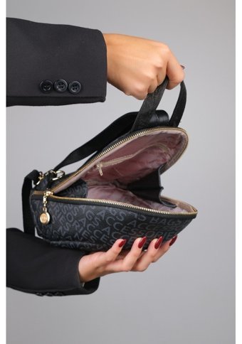 Luvi Shoes Ventur Siyah Yazılı Kadın Sırt Çantası