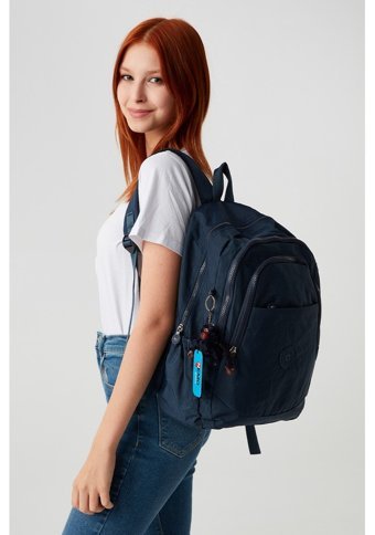 Nemo Bags Lacivert Krinkıl Su Geçirmez Lacivert Kadın Sırt Çantası