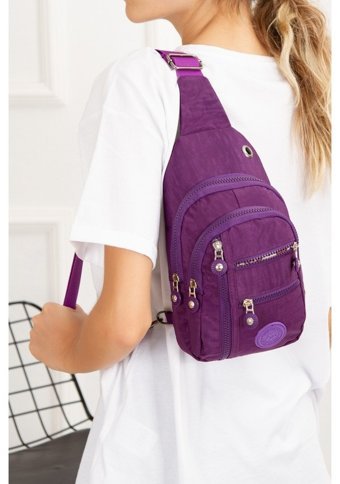 Bizoon Su Geçirmez Krinkl Kumaş Bodybag Çapraz 1035 Mor Kadın Sırt Çantası
