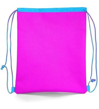 Coral High Kids Pembe Mavi Kedi Desenli İpli Büzgülü 22486 Kadın Sırt Çantası