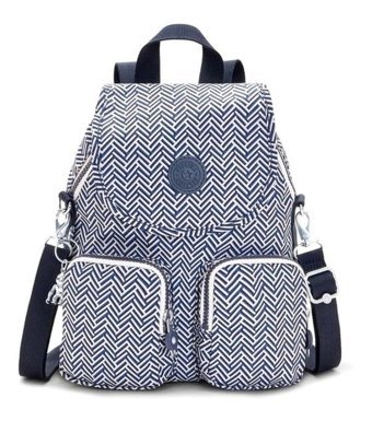 Kipling Firefly Up Urban Chevron Kı7452 Beyaz Mavi Kadın Sırt Çantası