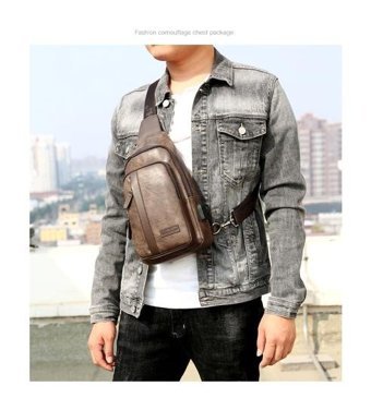 Eternal Luck Yeni Açık Usb Crossbody Kahverengi Erkek Sırt Çantası