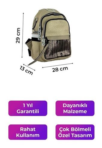 Kriste Bell Taupe 26458 Kadın Sırt Çantası