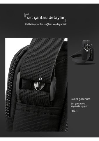Eternal Luck Mini Çapraz Naylon Spor Küçük Mavi Erkek Sırt Çantası