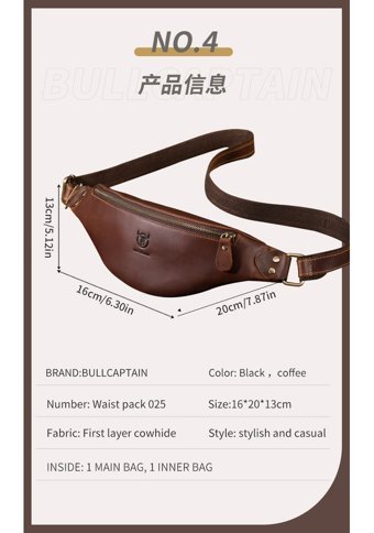 Bull Captan Hakiki Deri Crossbody Siyah Erkek Sırt Çantası