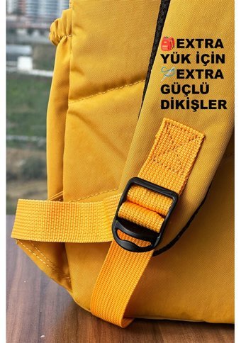 Nemo Group Sarı Krinkıl Kumaş Suya Dayanıklı Kadın Sırt Çantası