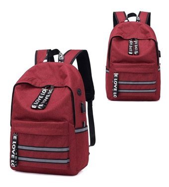 Generic K091 Usb Şarjlı Crossbody Anti Kırmızı Erkek Sırt Çantası