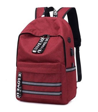Generic K091 Usb Şarjlı Crossbody Anti Kırmızı Erkek Sırt Çantası