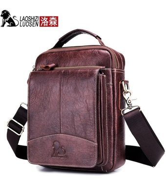 Generic Flap Crossbody Günlük Ğır Derisi Usb Şarj Siyah Erkek Sırt Çantası