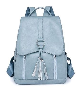 Worryfreeshopping Yumuşak Deri Retro Bag7713 Mavi Kadın Sırt Çantası