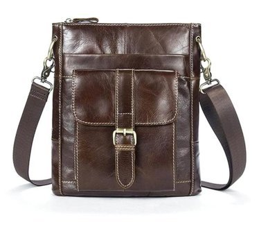 Generic Hakiki Deri Vintage Crossbody Siyah Erkek Sırt Çantası