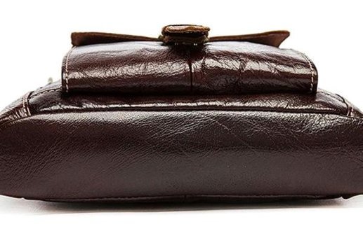 Generic Hakiki Deri Vintage Crossbody Siyah Erkek Sırt Çantası