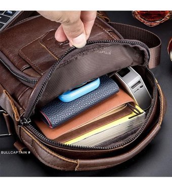 Bull Captan Retro Crossbody Erkek Sırt Çantası Koyu Kahverengi