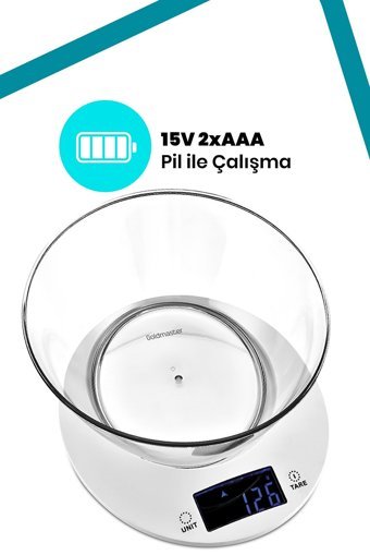 GoldMaster GM-7124 Dijital Hassas Hazneli 5 kg Mutfak Tartısı