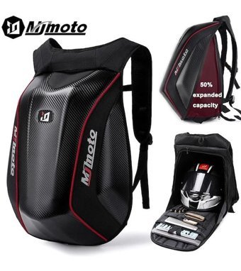 Mj Moto Mjb01 Karbon Fiber Su Geçirmez Siyah Erkek Sırt Çantası