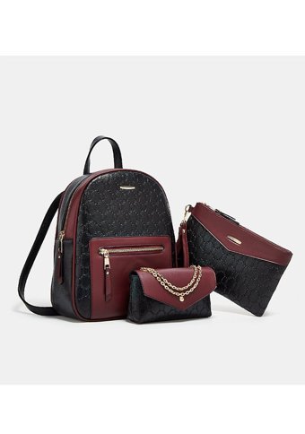 Sımıcg Yeni Moda Üçlü Set Siyah Kadın Sırt Çantası