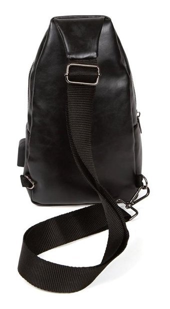 Newish Polo Body Bag Usb Kulaklık Çıkışlı Çapraz Siyah Erkek Sırt Çantası