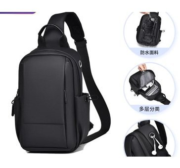 Luteshı Su Geçirmez Crossbody Siyah Erkek Sırt Çantası