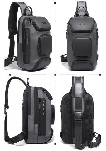 Bange Bg7086 Usb Şarj Portlu Tek Siyah Erkek Sırt Çantası