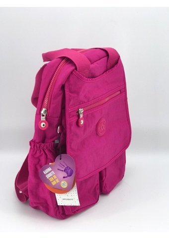 Mega Mega Kılınkır Kumaş Çok Fonsiyonlu Büyük Boy Pembe Kadın Sırt Çantası