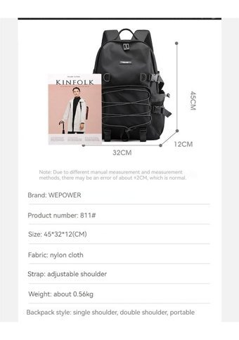 Wepower Çok Fonksiyonlu Moda Koyu Mavi Erkek Sırt Çantası