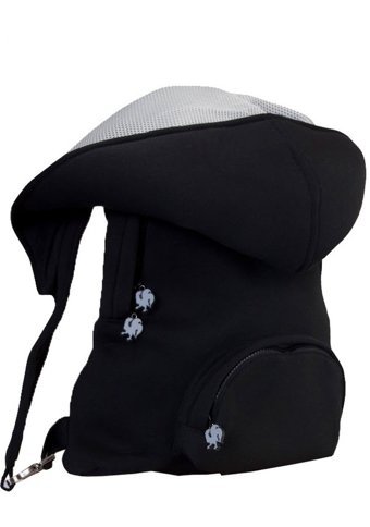 Morikukko Black Basic Grey Çıkabilir Kapüşonlu Siyah Kadın Sırt Çantası