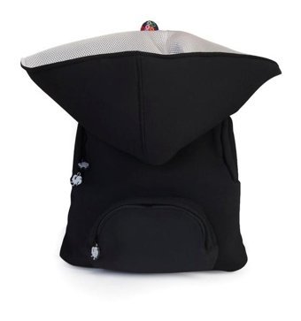 Morikukko Black Basic Grey Çıkabilir Kapüşonlu Siyah Kadın Sırt Çantası