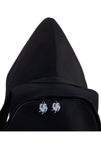 Morikukko Black Basic Grey Çıkabilir Kapüşonlu Siyah Kadın Sırt Çantası
