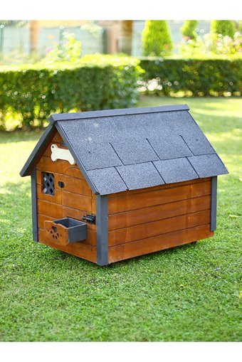 Mandu Medium Yalıtımlı Dış Mekan Ahşap Köpek Kulubesi