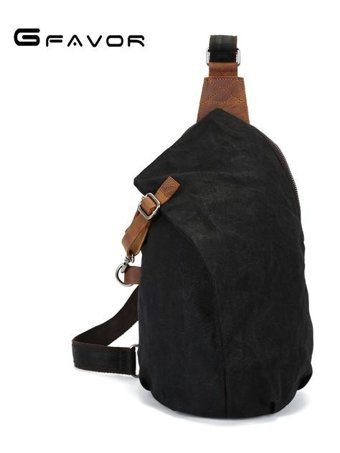 Gfavor Gf0160 Mumlu Kanvas Çapraz Siyah Erkek Sırt Çantası