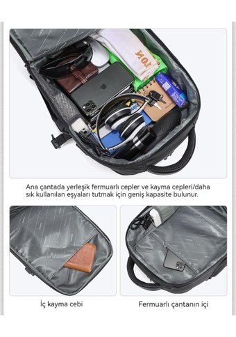 Wyanet Hespero Çok Fonksiyonlu Gri Erkek Sırt Çantası