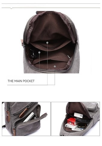 Zuolunduo Casual Usb Crossbody Erkek Haki Sırt Çantası