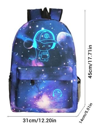 Eternal Luck Galaxy Anime Aydınlık Kadın Sırt Çantası