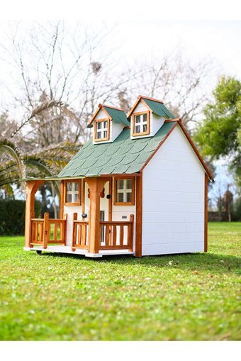 Mandu Yalıtımlı Çitli Dış Mekan Ahşap Köpek Kulubesi